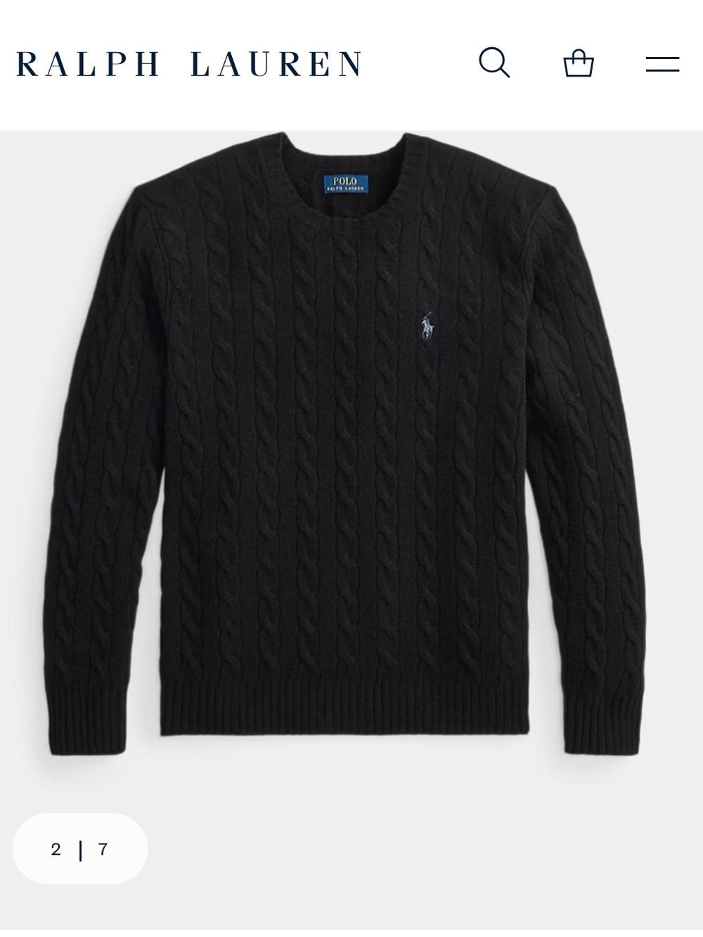 BNWT Cable-Knit Wool-Cashmere Sweater Men Size XS